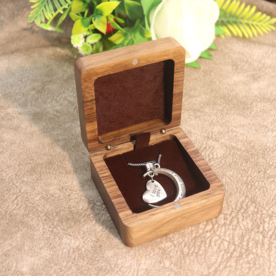 Black walnut wood ring box