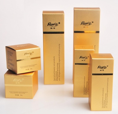 cosmetic box with golden color