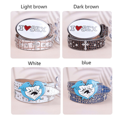 Love Crocodile Pattern Belt