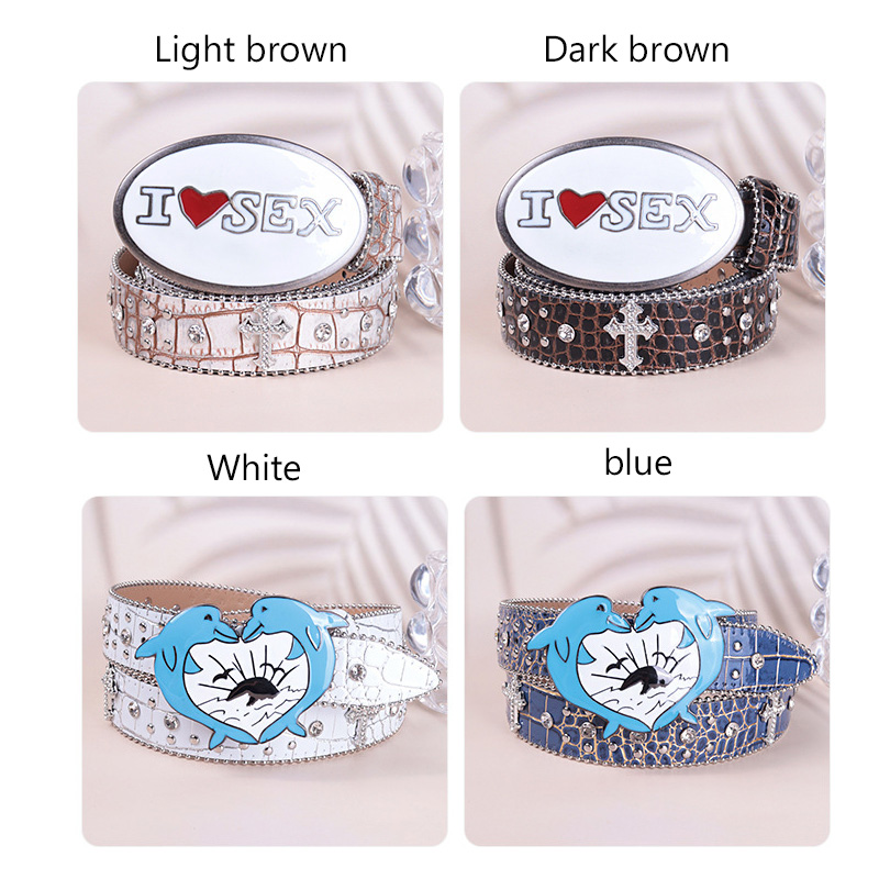 Love Crocodile Pattern Belt