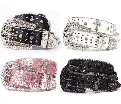 Adult Y2K Diamond Belt with cross