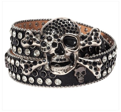 Diamond skull head fashion Belt Buckle