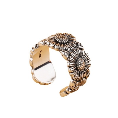 Sunflower silver rings