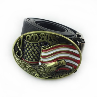 God bless Flag Belt Buckle