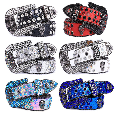 Skull diamond fashion belt